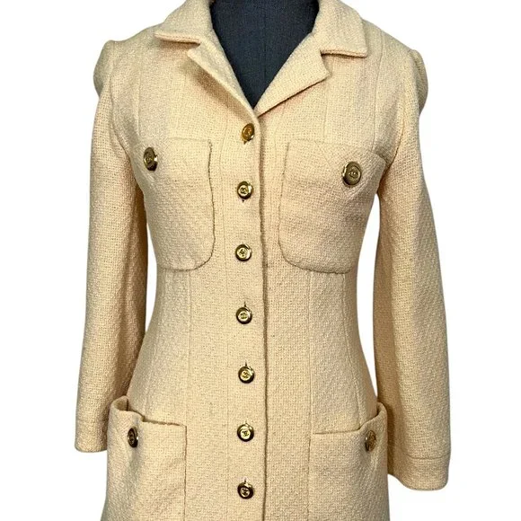 CHANEL 1995 Vintage CC Logo Button Blazer Jacket Size 40 - Picture 1 of 7